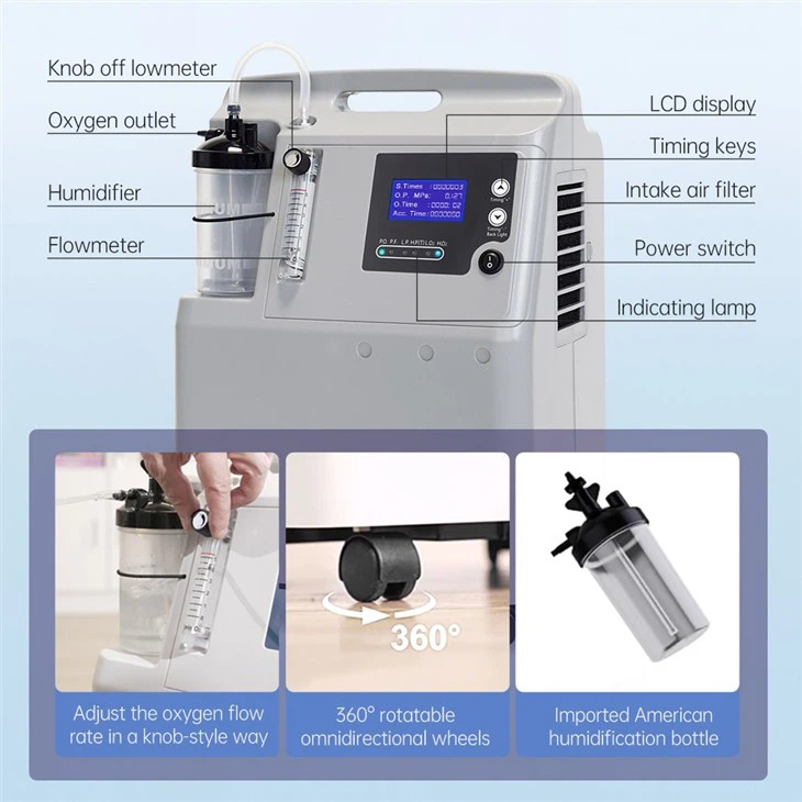 5L Super Durable Medical Grade Home Care Oxygen Concentrator Oxygen Therapy
